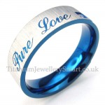 Blue Titanium Cross Ring