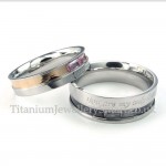Titanium Lovers Ring with Red Rhinestone