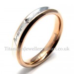 "Forever Love"Titanium Couples Ring with Diamond (Women)