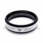 "Forever Love"Titanium Couples Ring with Diamond (Mens)