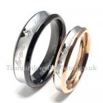 "Forever Love"Titanium Couples Ring with Diamond (Mens)