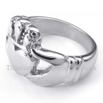 Hands Hugs Up Heart Titanium Ring