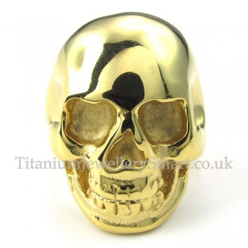 Gold Skull Titanium Ring