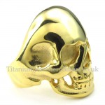 Gold Skull Titanium Ring