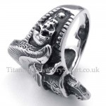 Titanium Knight Skull Ring