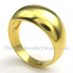 Gold Titanium Smooth Finger Ring
