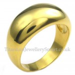 Gold Titanium Smooth Finger Ring