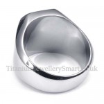 Silver Titanium Square Smooth Ring