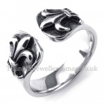 Cross Flower Opening Titanium Ring