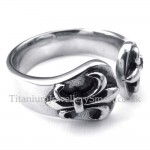 Cross Flower Opening Titanium Ring