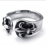 Cross Flower Opening Titanium Ring