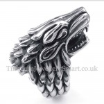 Titanium Wolf Head Ring