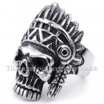 Titanium Indians Skull Ring