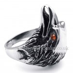 Titanium Eagle Ring with Red Eyes