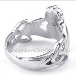 Hands Hugs Up Heart Titanium Ring