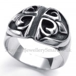 Titanium Cross Flower Ring