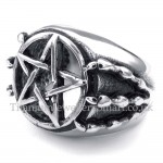 Titanium Hollow Five-pointed Star Ring