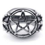 Titanium Hollow Five-pointed Star Ring