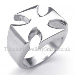 Silver Titanium Cross Ring