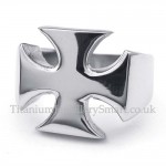 Silver Titanium Cross Ring