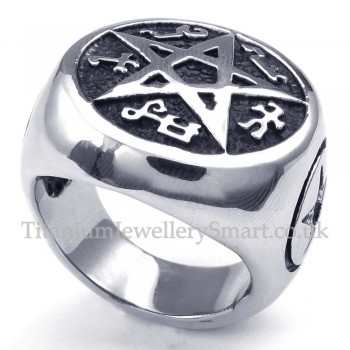 Titanium Five-pointed Star Ring