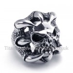 Silver Titanium Skull Ring