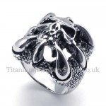 Silver Titanium Skull Ring