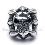 Silver Titanium Skull Ring