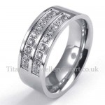 Silver Titanium Diamond Ring