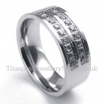 Silver Titanium Diamond Ring