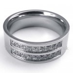 Silver Titanium Diamond Ring