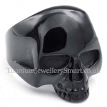 Black Titanium Skull Ring