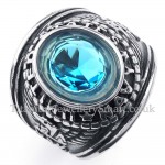 Titanium Ring with Blue Zircon