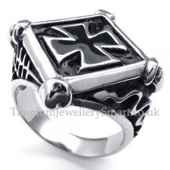 Titanium Rhombus Cross Ring