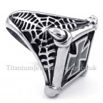 Titanium Rhombus Cross Ring