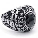 Titanium Ring Inlaid Black Zircon