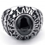 Titanium Ring Inlaid Black Zircon