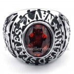 Titanium Ring Inlaid Red Zircon