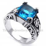 Titanium Ring with Blue Zircon