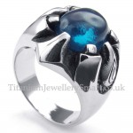 Titanium Ring with Blue Zircon