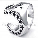 Five-pointed Star Titanium Horse's hoof Ring