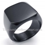 Mens Black Titanium Smooth Ring