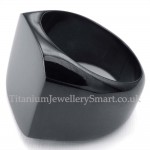 Mens Black Titanium Smooth Ring