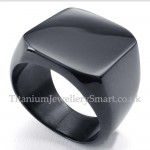 Mens Black Titanium Smooth Ring