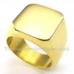 Mens Gold Titanium Smooth Ring