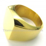 Mens Gold Titanium Smooth Ring