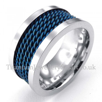 Blue Wire Titanium Ring