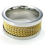 Gold Wire Titanium Ring