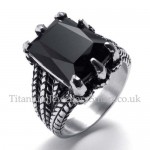 Titanium Ring with Black Zircon