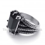 Titanium Ring with Black Zircon